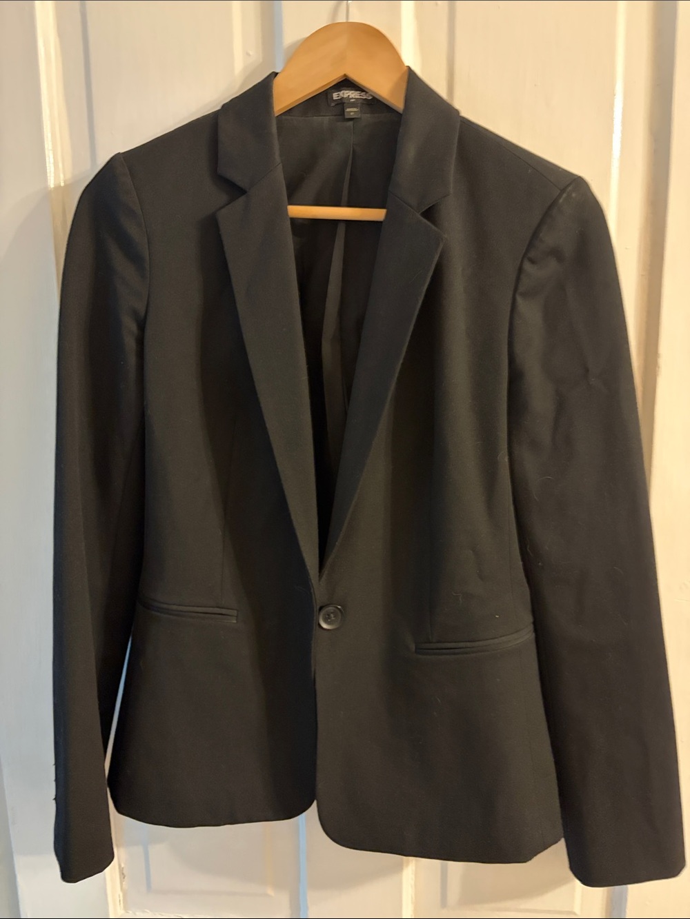 Express Black Single-Button Tailored Blazer